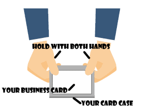 how to hold business card